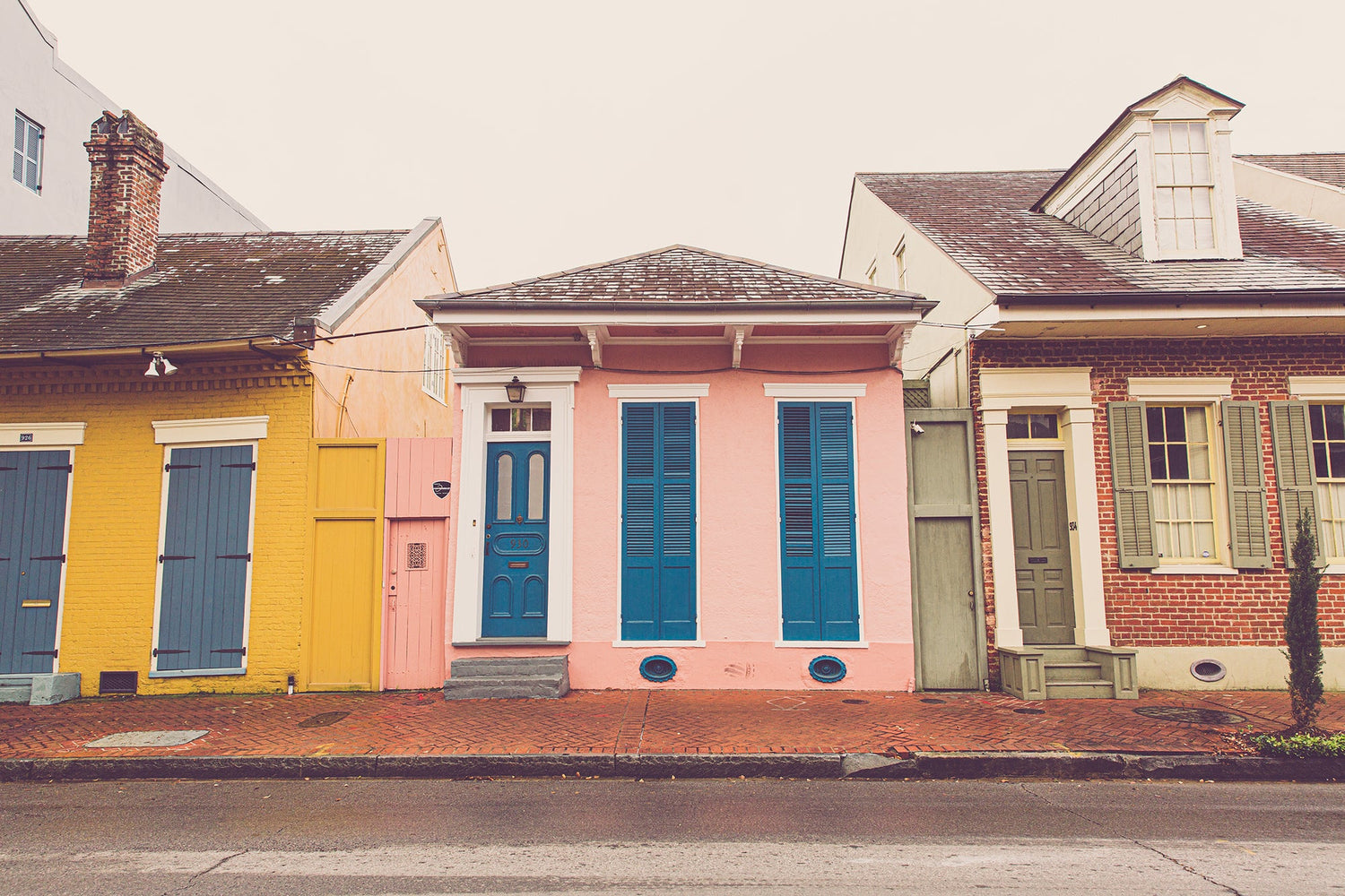 Colorful houses in the French Quarter New Orleans