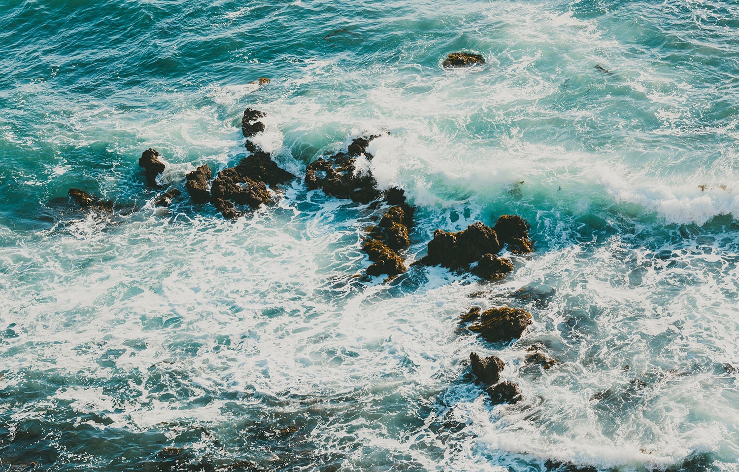 Crashing pacific ocean waves