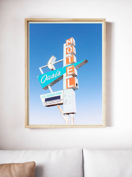 Route 66 Vintage Motel Sign Print