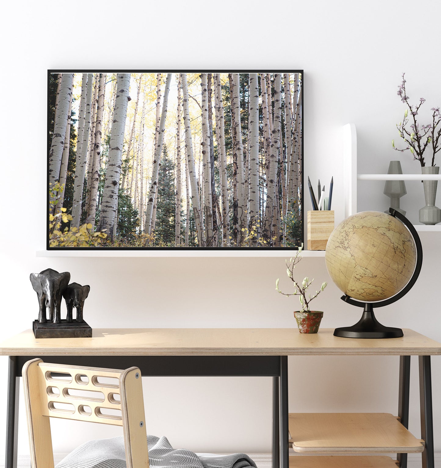 Colorado Aspen Grove Rustic Mountain Wall Art