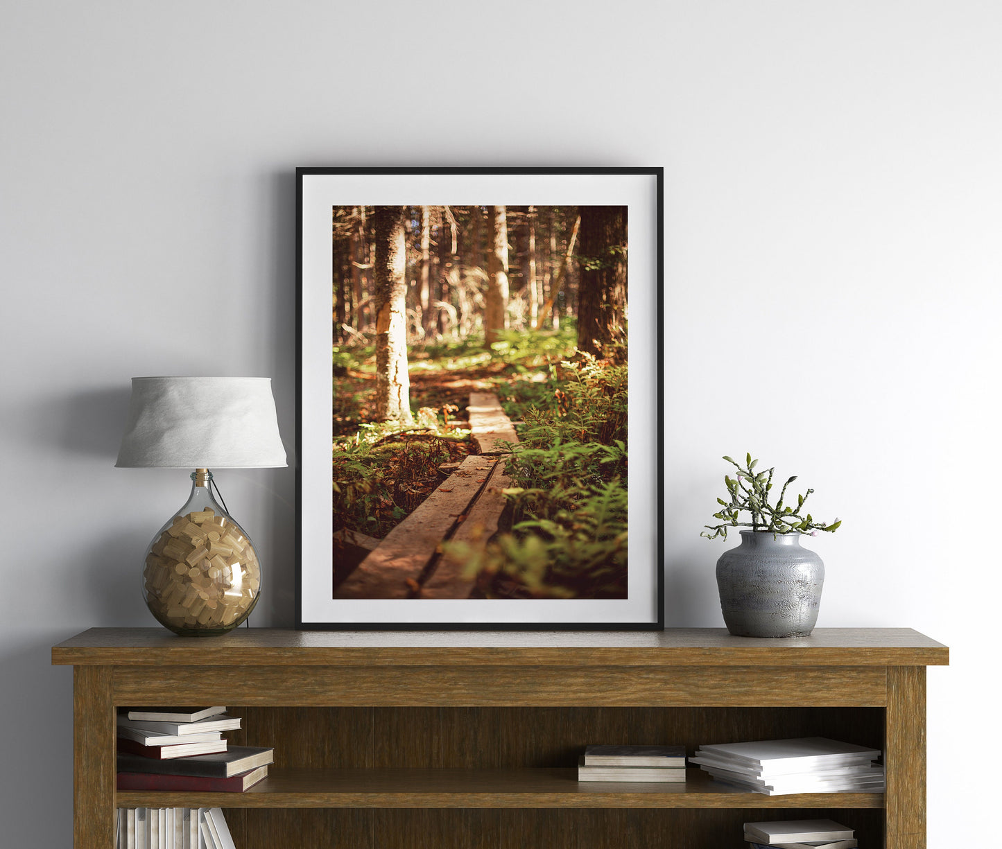 Forest path photography print